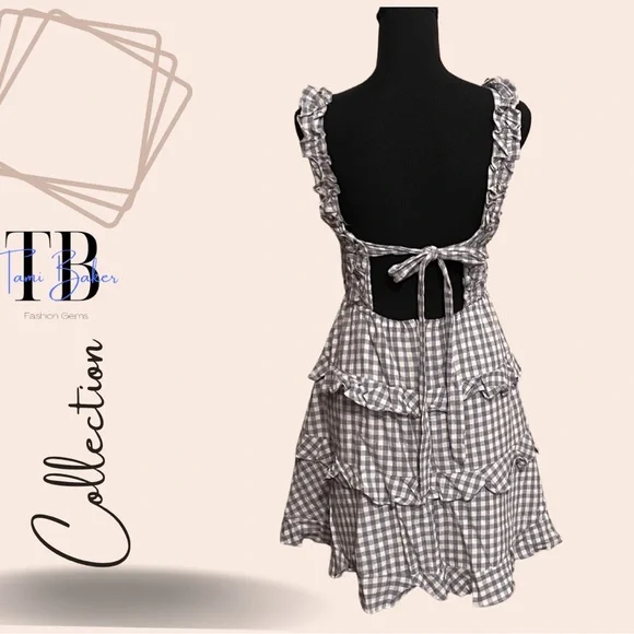 Blue & White Ruffle Dress - Picture 2 of 3